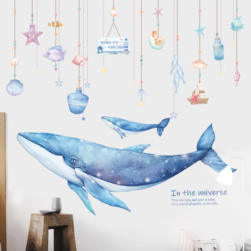 Cartoon Dreamland Wall Stickers – Waterproof Whale Nursery Decals