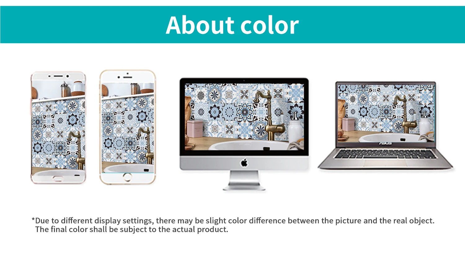 24PCS Light Color Tile Stickers – Waterproof Self-Adhesive Wall Decals