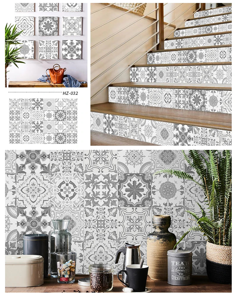 24PCS Light Color Tile Stickers – Waterproof Self-Adhesive Wall Decals