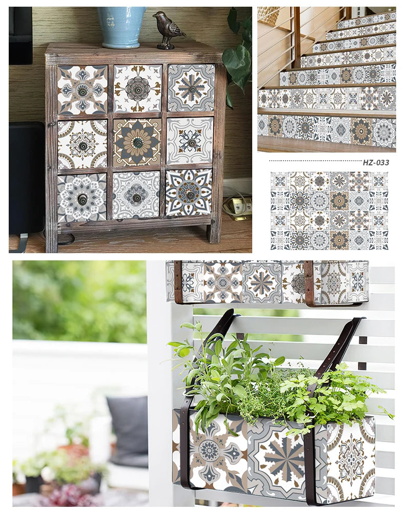 24PCS Light Color Tile Stickers – Waterproof Self-Adhesive Wall Decals