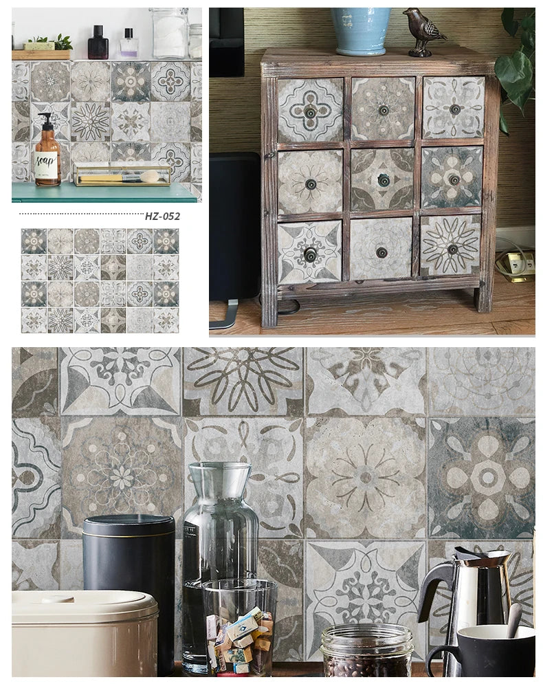 24PCS Light Color Tile Stickers – Waterproof Self-Adhesive Wall Decals