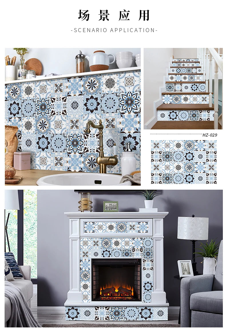 24PCS Light Color Tile Stickers – Waterproof Self-Adhesive Wall Decals