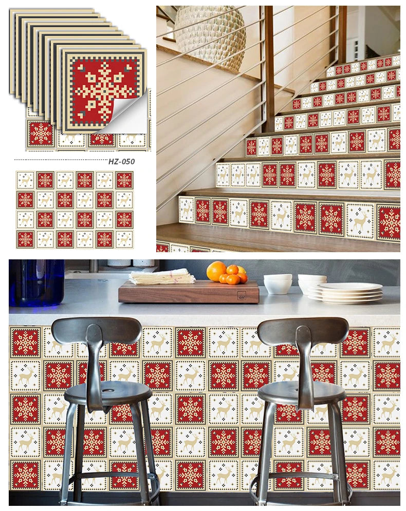 24PCS Light Color Tile Stickers – Waterproof Self-Adhesive Wall Decals