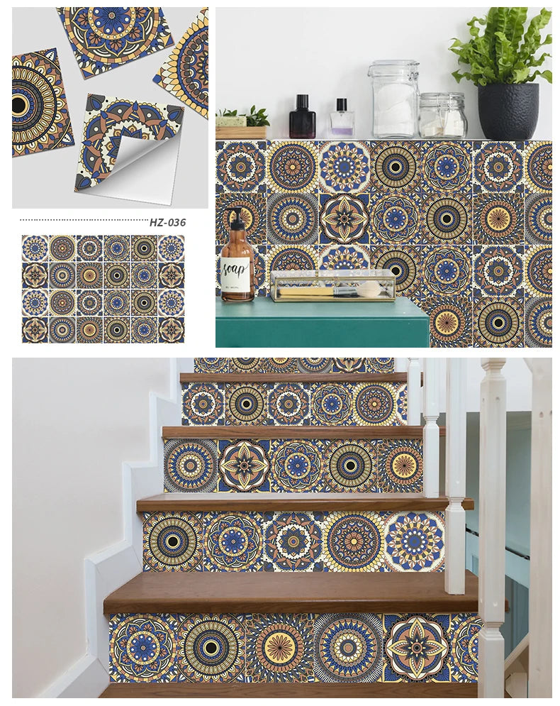 24PCS Light Color Tile Stickers – Waterproof Self-Adhesive Wall Decals