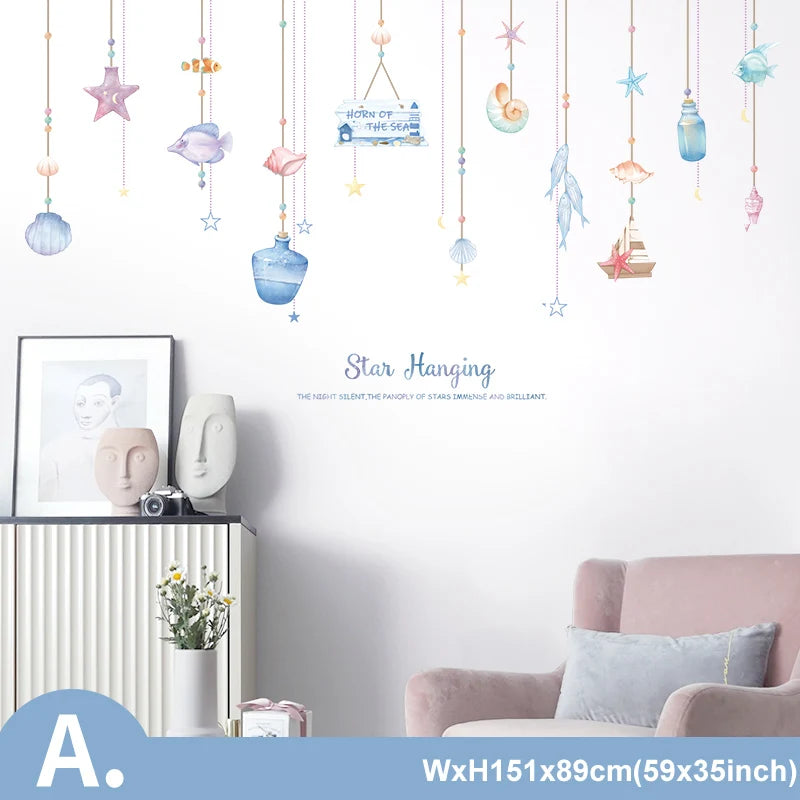 Cartoon Dreamland Wall Stickers – Waterproof Whale Nursery Decals