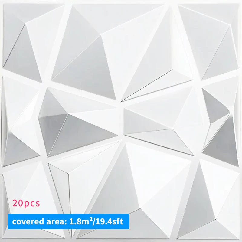 20PCS 3D Wall Panels – 30x30cm Indoor Wall Decor Tiles
