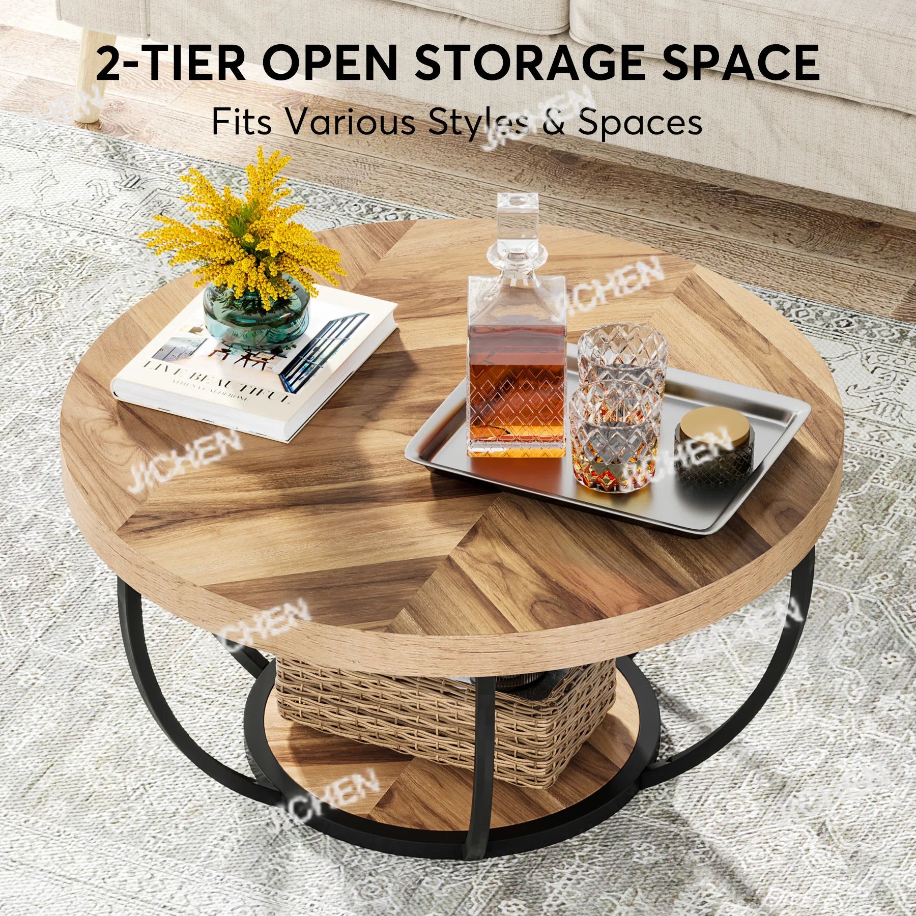 Tribesigns 31.7″ Round Coffee Table