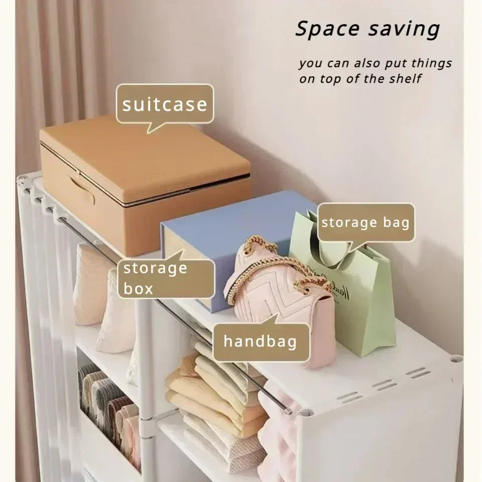 6/5-Layer Dustproof Wardrobe – High Capacity Storage Cabinet