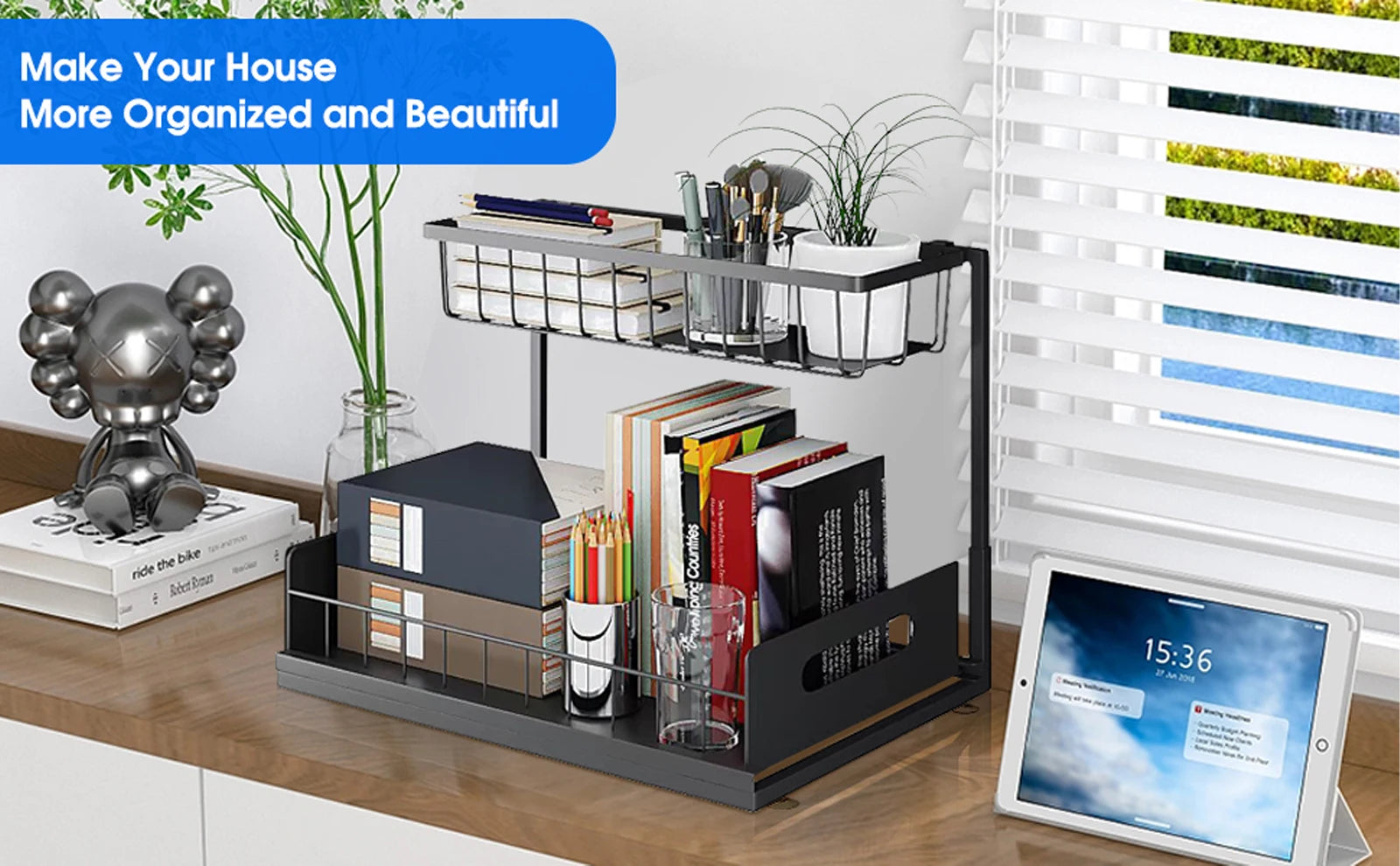 2-Tier Under Sink Sliding Cabinet Organizer Drawer