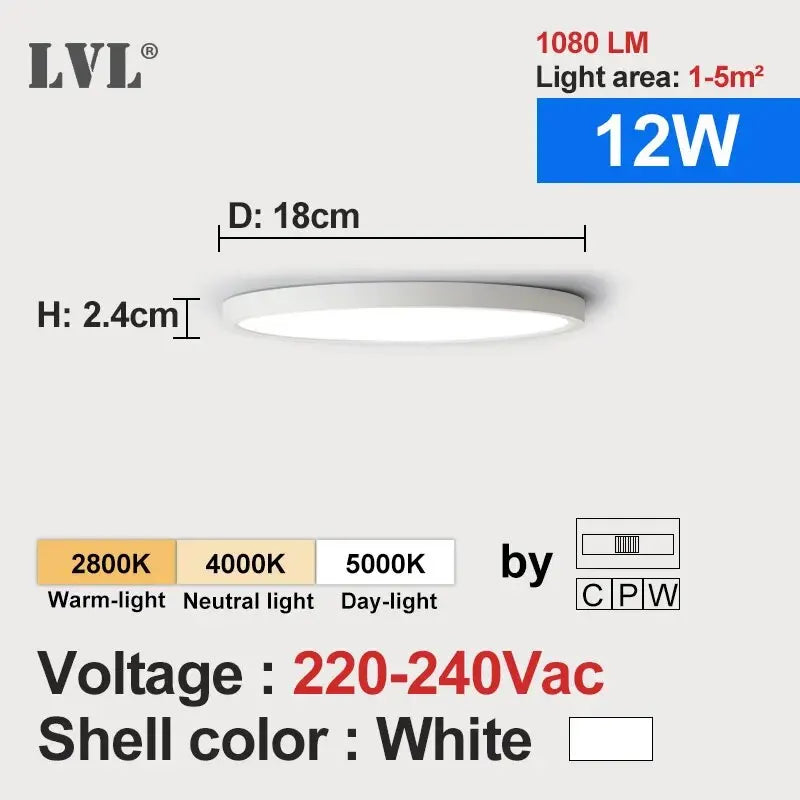 LVL Wood Grain LED Ceiling Light with 3-in-1 Color Modes