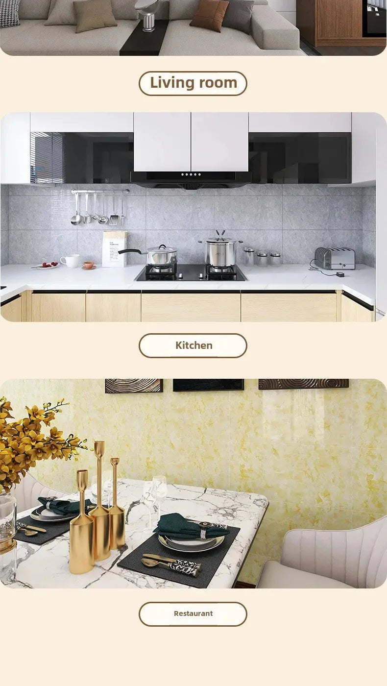 PVC Marble Wall & Floor Stickers – Self-Adhesive Waterproof Tiles