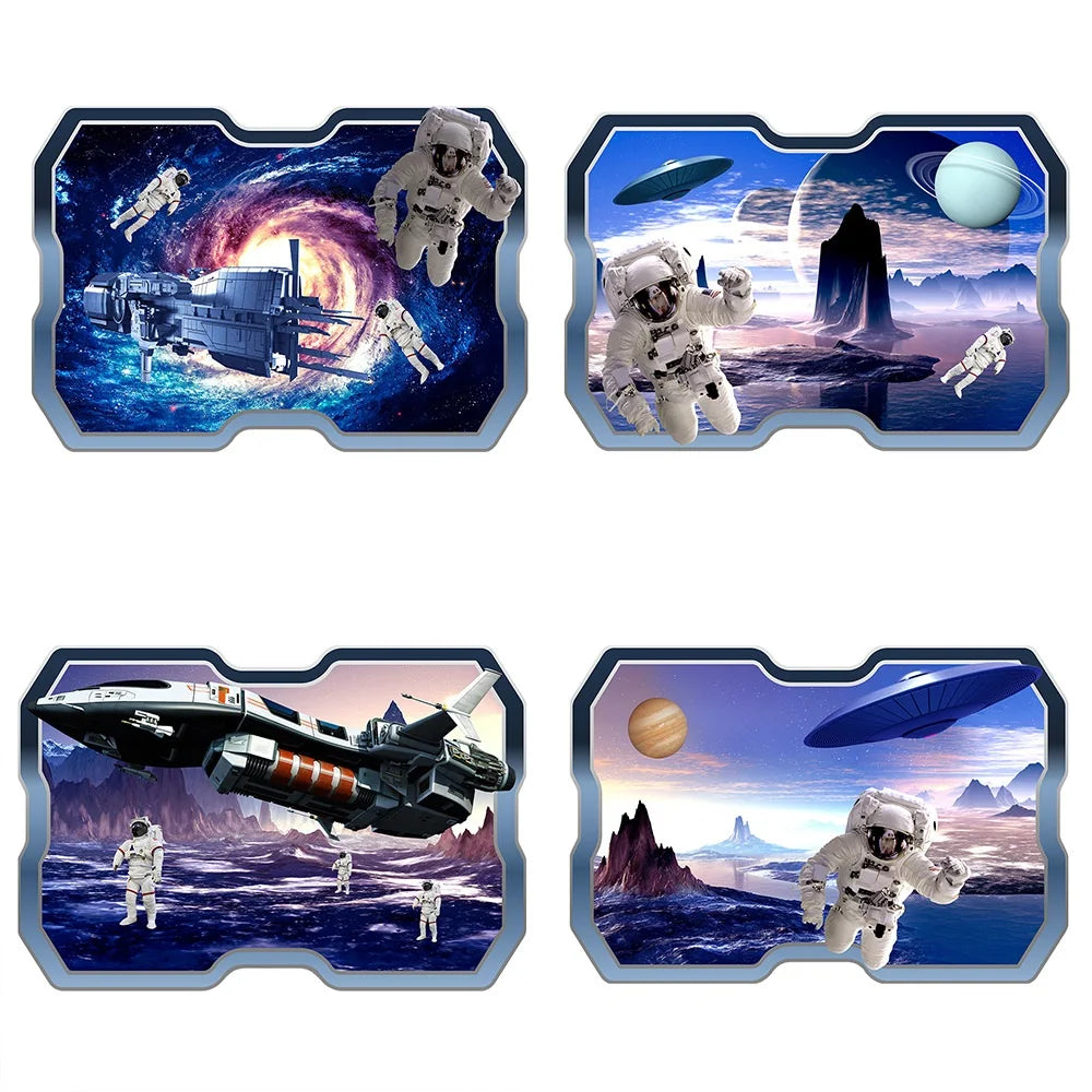 3D Planetary Astronaut Wall Stickers for Kids’ Room