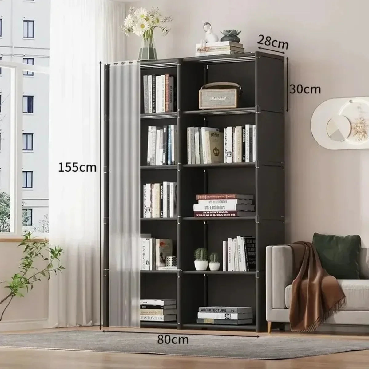 6/5-Layer Dustproof Wardrobe – High Capacity Storage Cabinet