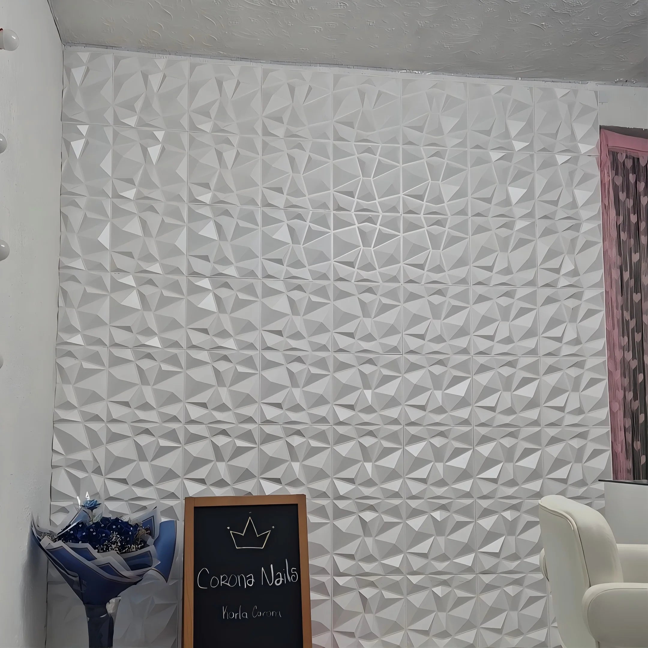 20PCS 3D Wall Panels – 30x30cm Indoor Wall Decor Tiles