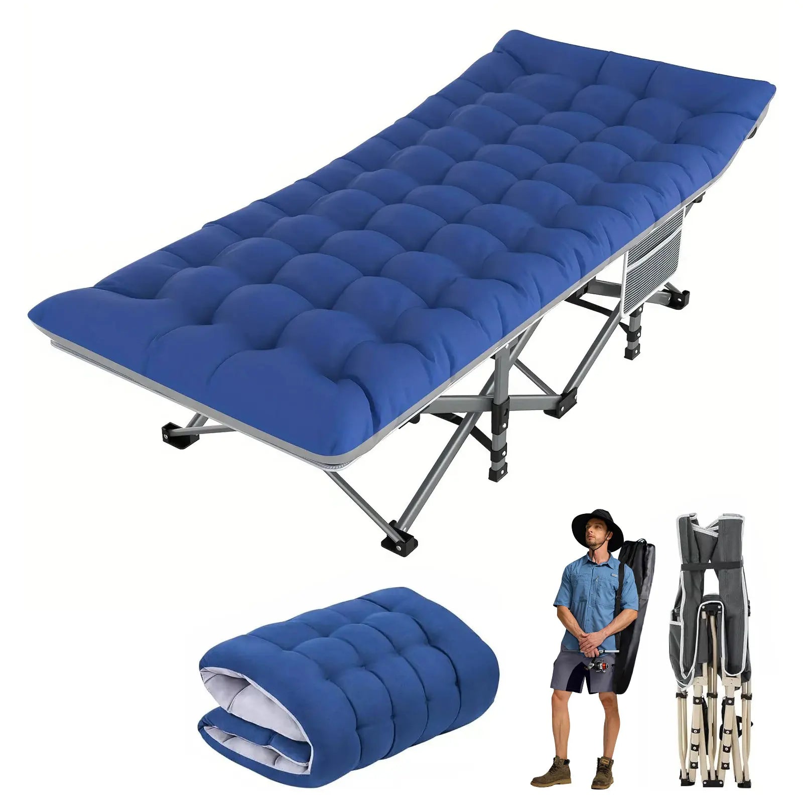 Folding Heavy-Duty Camping Cot for Adults