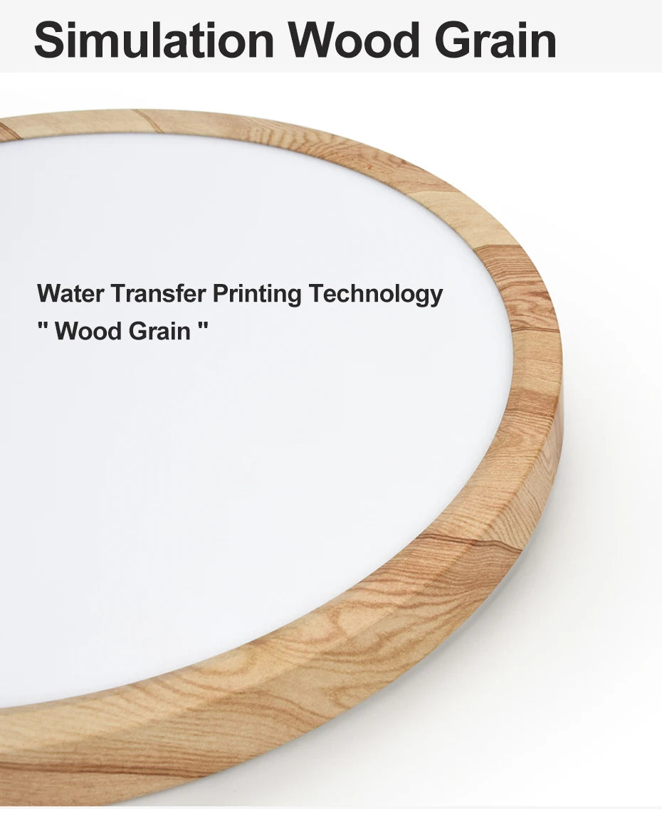 LVL Wood Grain LED Ceiling Light with 3-in-1 Color Modes