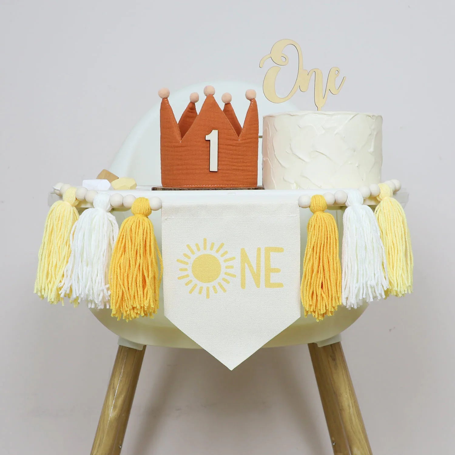 Boho 1st Birthday High Chair Banner Party Decoration
