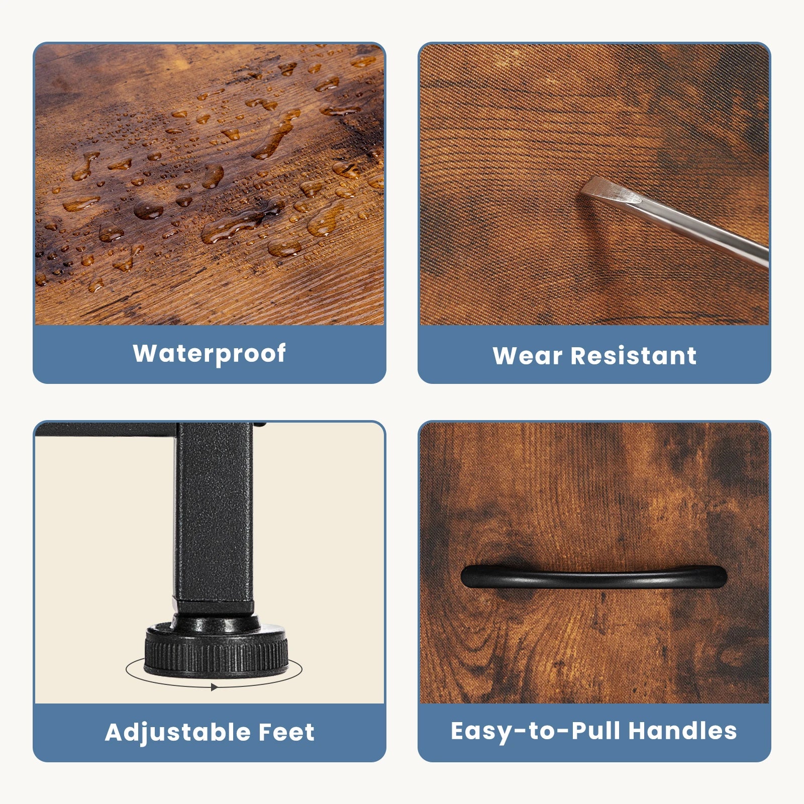 Fireplace TV Stand – 5-Drawer Bedroom Storage Cabinet