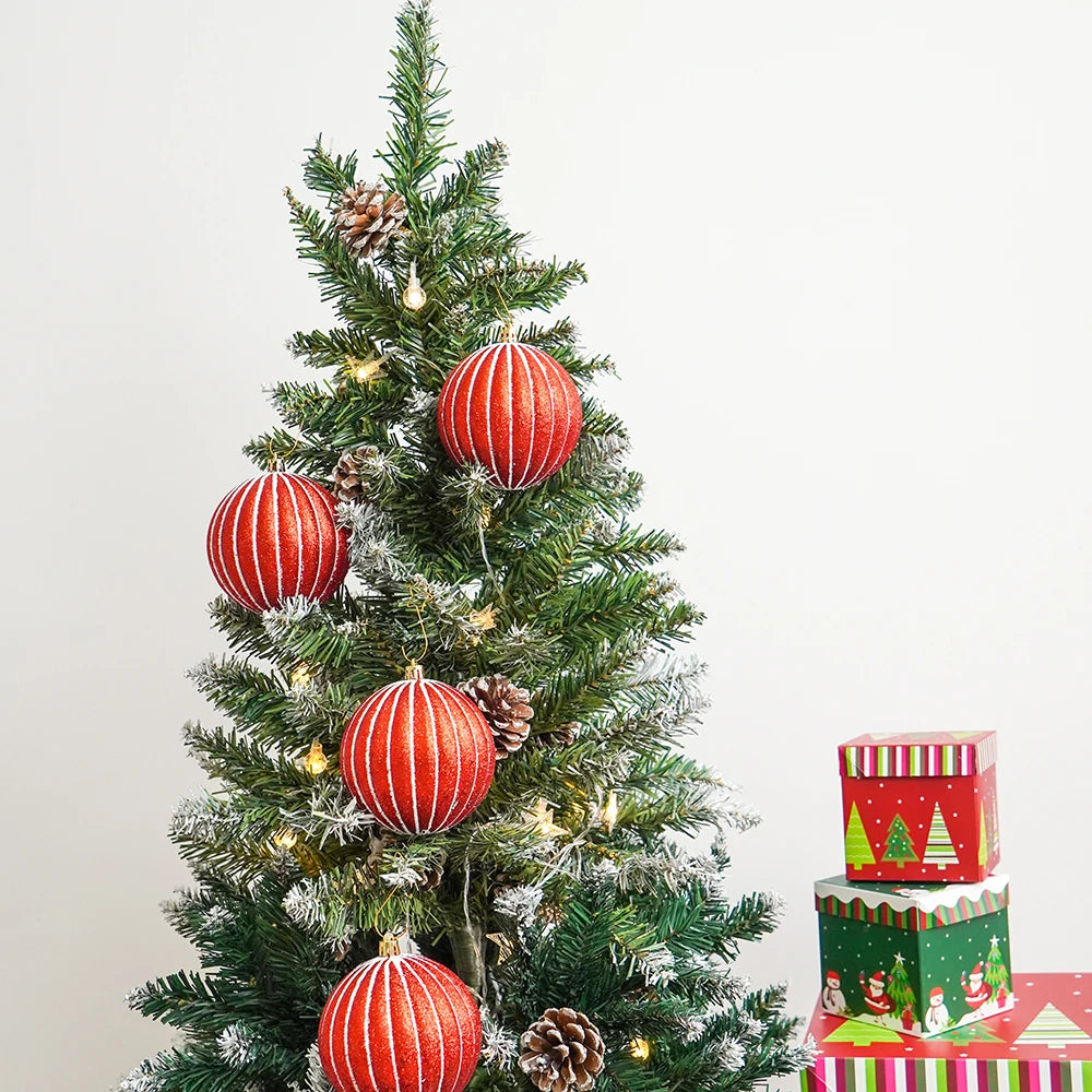 4PCS 10CM Christmas Ball Ornaments – Xmas Tree & Holiday Decor