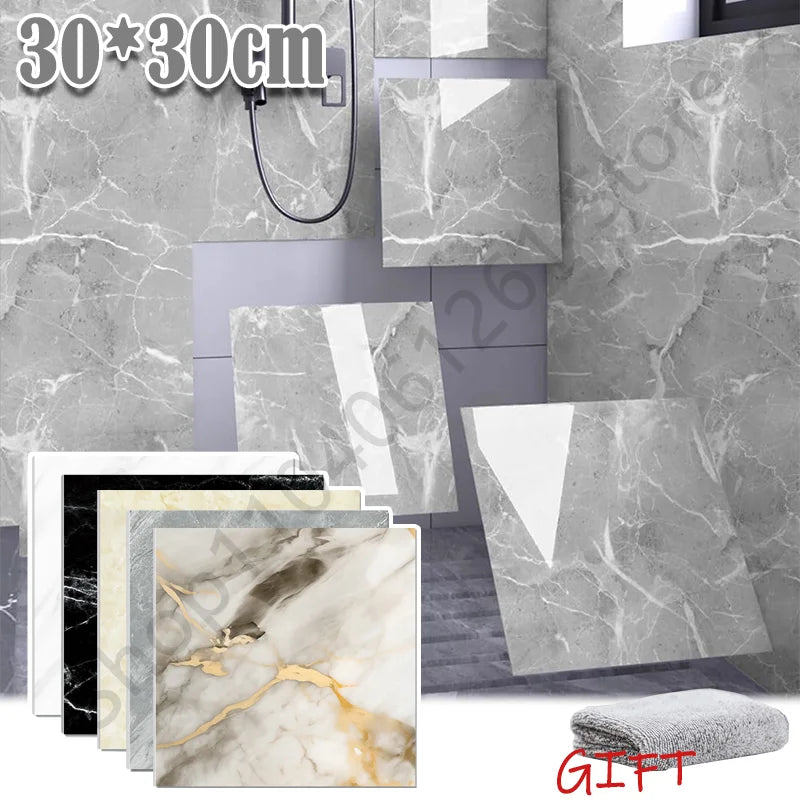 PVC Marble Wall & Floor Stickers – Self-Adhesive Waterproof Tiles