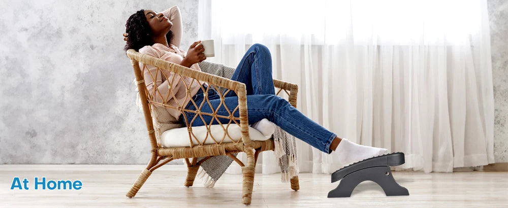 Ergonomic Under Desk Footrest with Massage Rollers