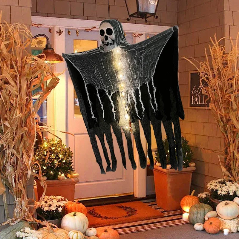 LED Skeleton & Ghost String Lights – Halloween Indoor & Outdoor Decor