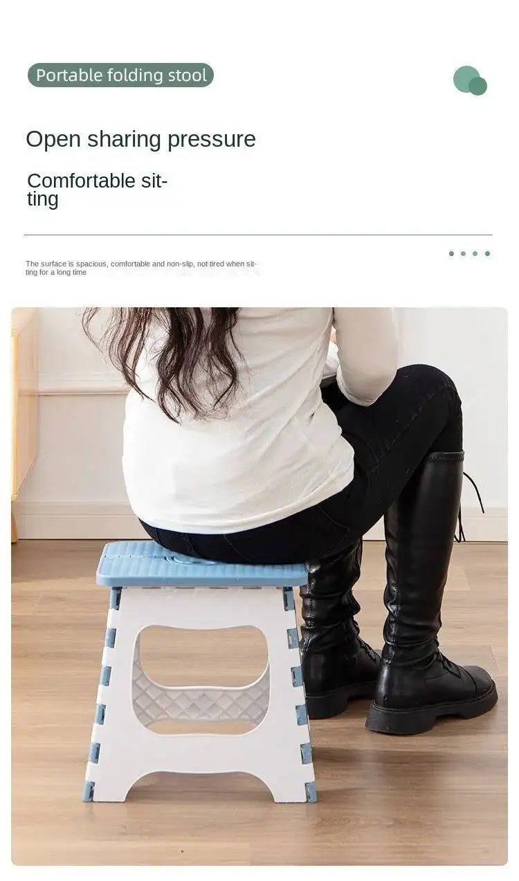 Thickened Plastic Folding Stool for Indoor and Outdoor Use