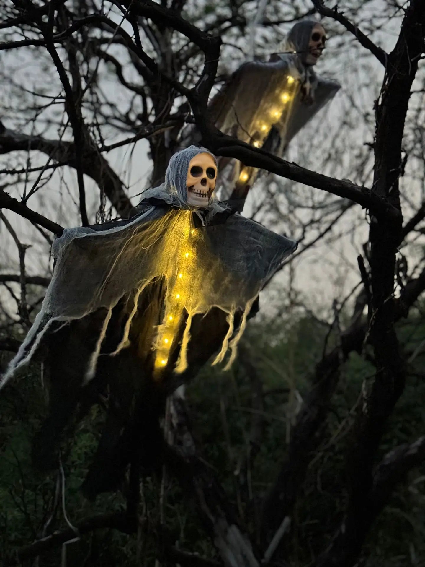 LED Skeleton & Ghost String Lights – Halloween Indoor & Outdoor Decor