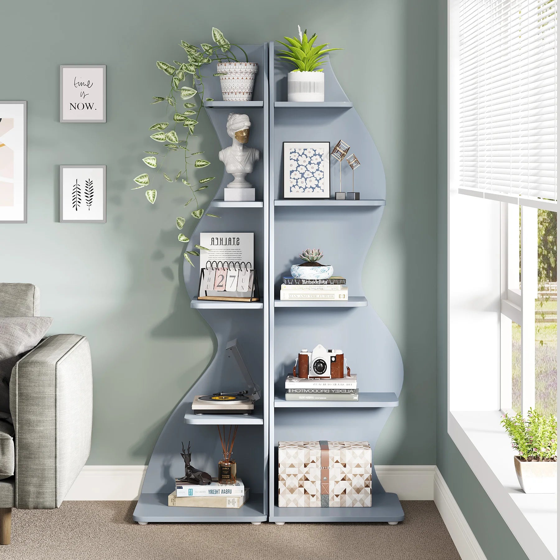 Tribesigns 5-Tier Modern Corner Bookshelf