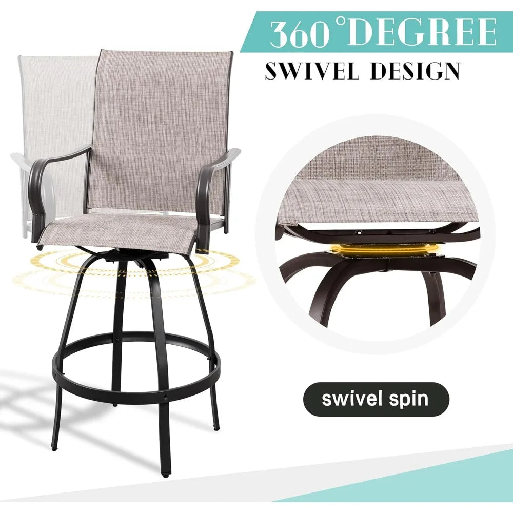 All-Weather Outdoor Swivel Bar Stool Sets
