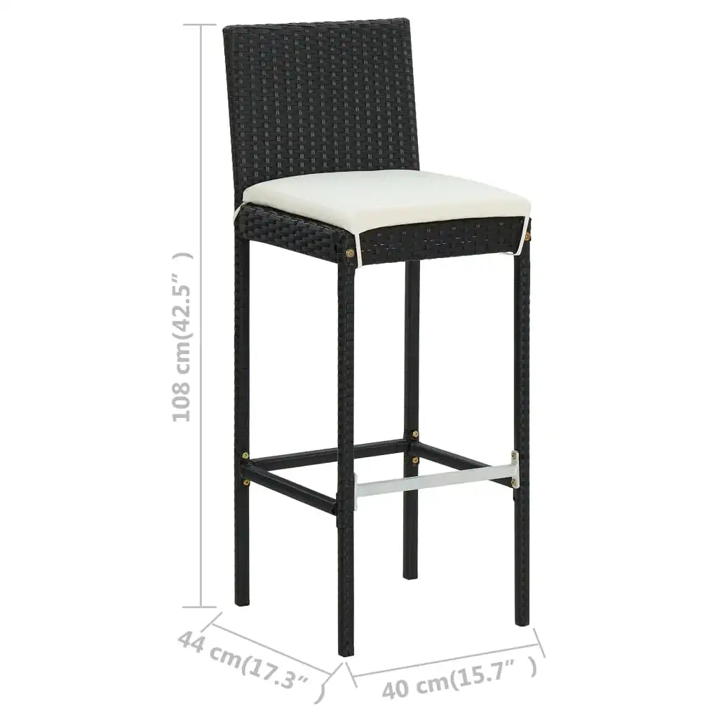 Outdoor Poly Rattan Bar Stool Sets (4-Pack)