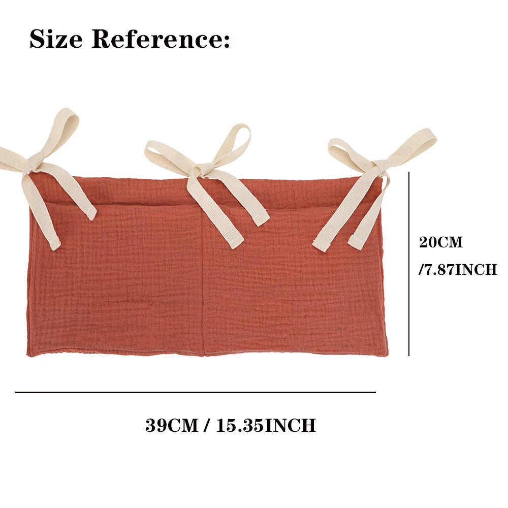 Baby Crib Organizer Hanging Storage Bag with 2 Pockets