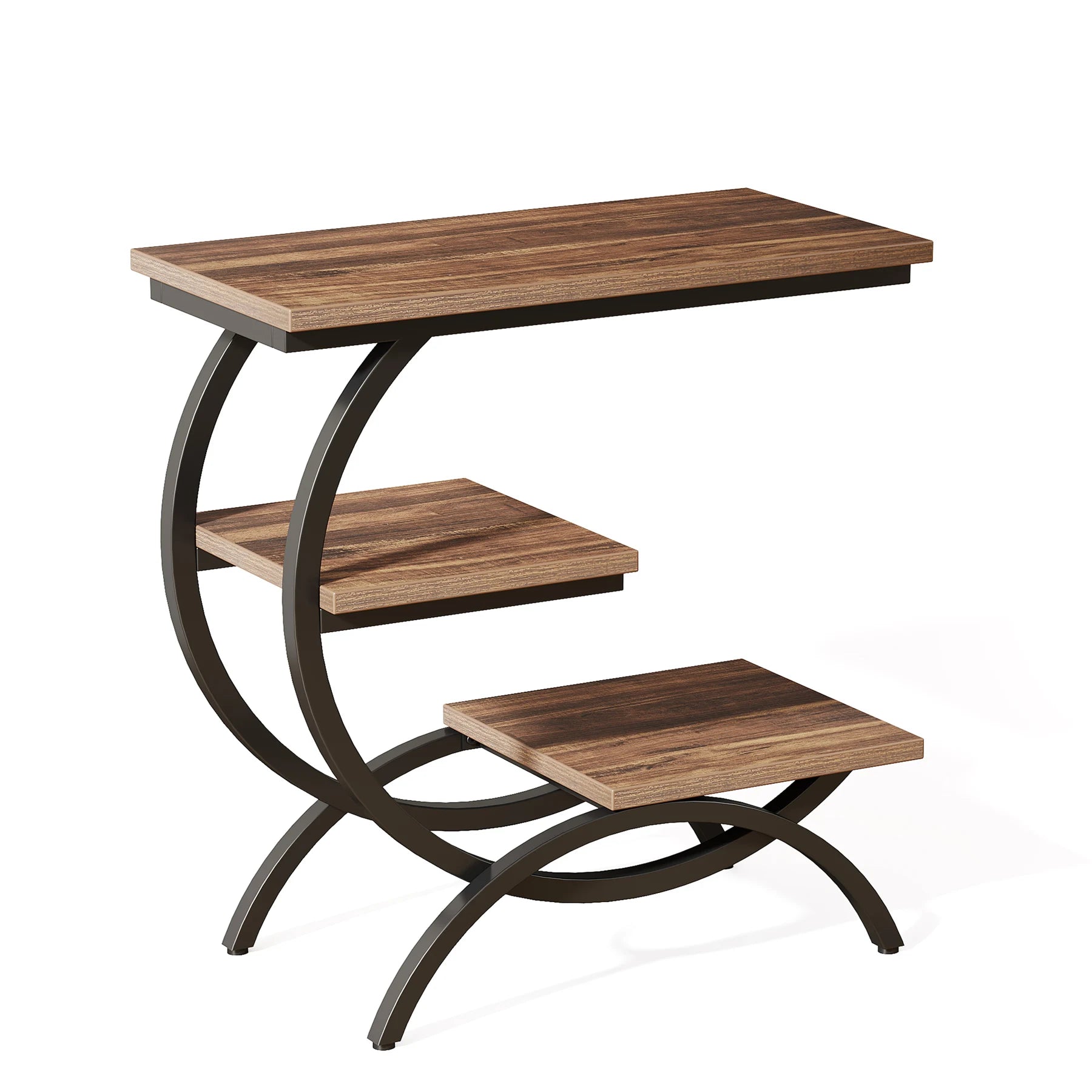 Tribesigns 3‑Tier C‑Shaped End Table