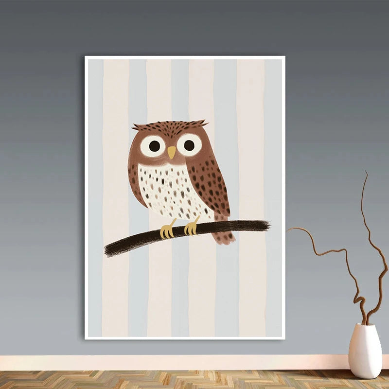 Jungle Animal Canvas Wall Art – Giraffe, Tiger & Elephant Nursery Decor