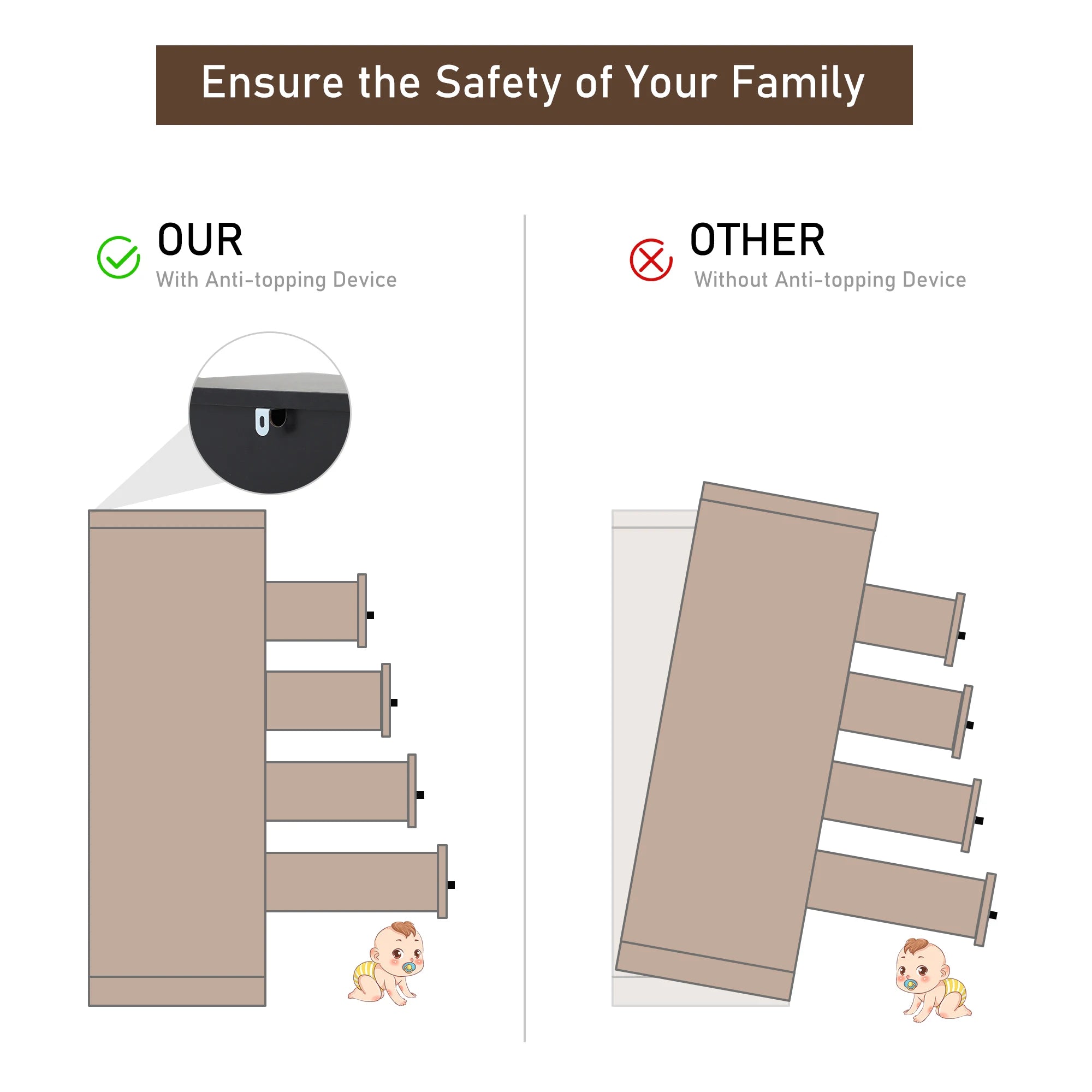 55" Modern 7-Drawer Dresser with High Gloss Finish