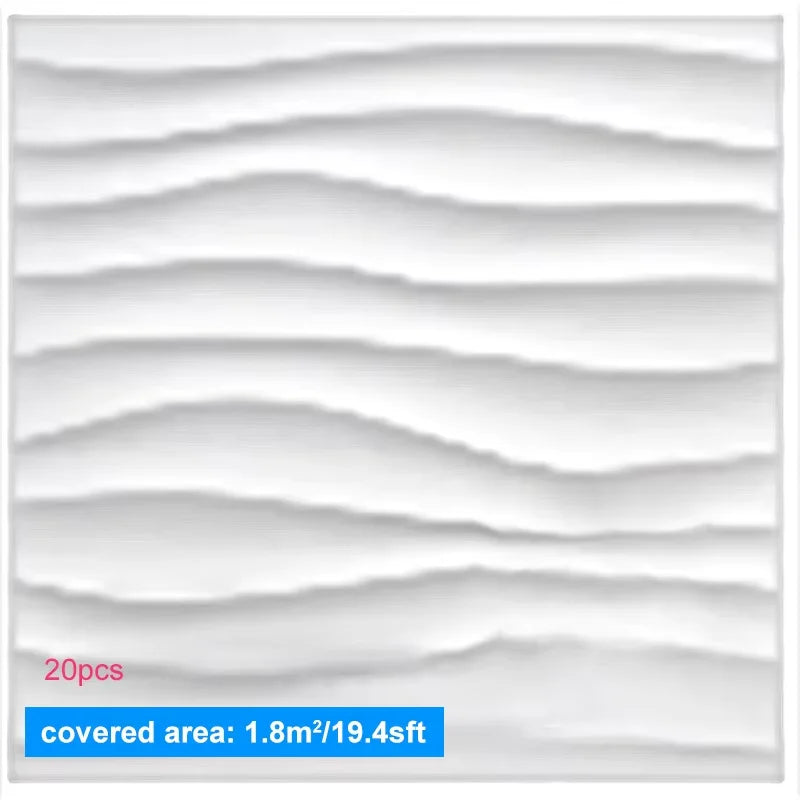 20PCS 3D Wall Panels – 30x30cm Indoor Wall Decor Tiles