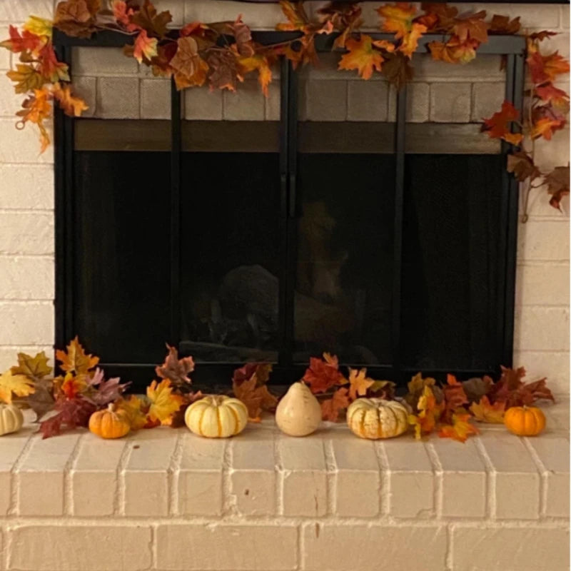 180CM Artificial Maple Leaf Garland – Autumn & Holiday Wall Decor