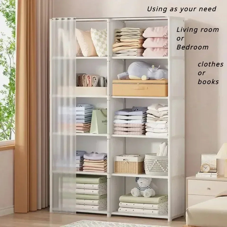6/5-Layer Dustproof Wardrobe – High Capacity Storage Cabinet