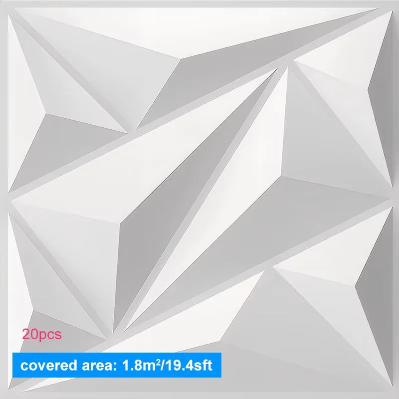 20PCS 3D Wall Panels – 30x30cm Indoor Wall Decor Tiles