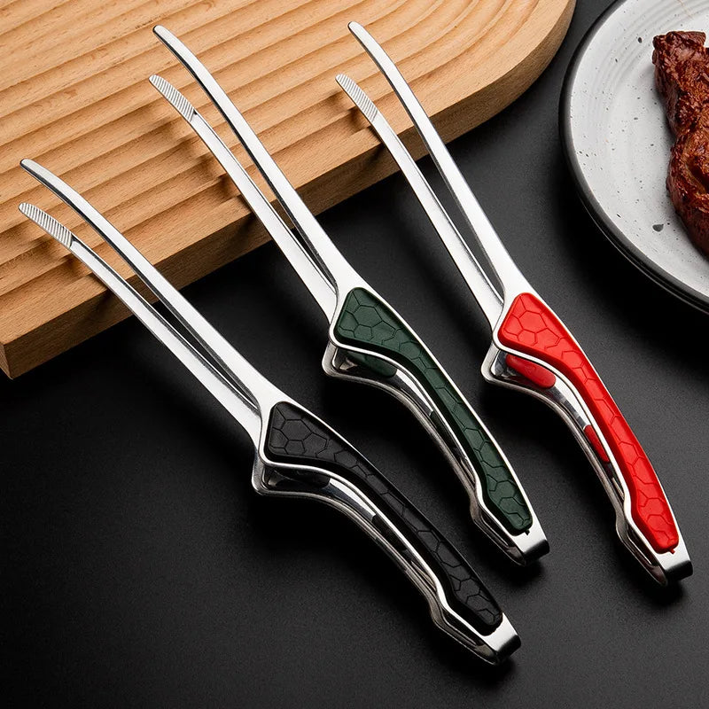 Stainless Steel Kitchen Tongs with Non-Slip Grip