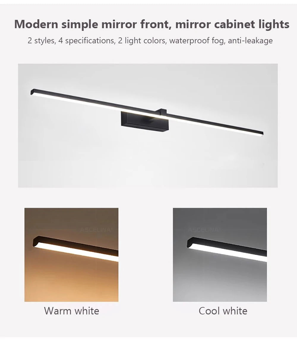 Modern LED Wall Light Strip for Bathroom and Mirror Decor