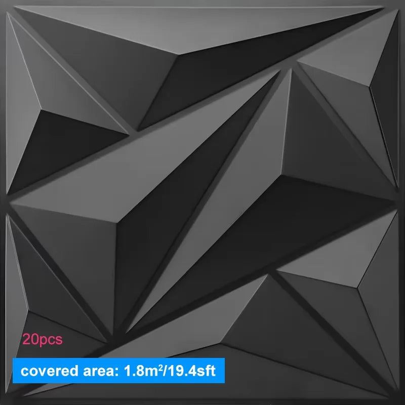 20PCS 3D Wall Panels – 30x30cm Indoor Wall Decor Tiles