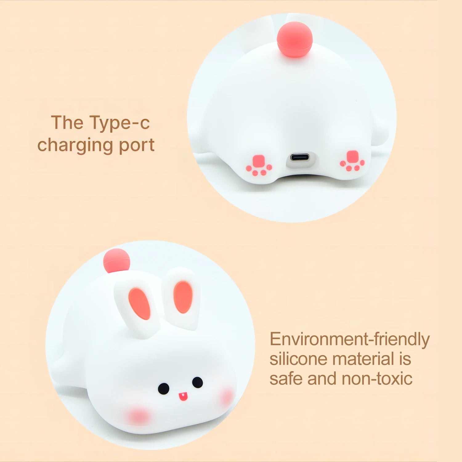 Animal Silicone Night Light with Touch Sensor and Timer
