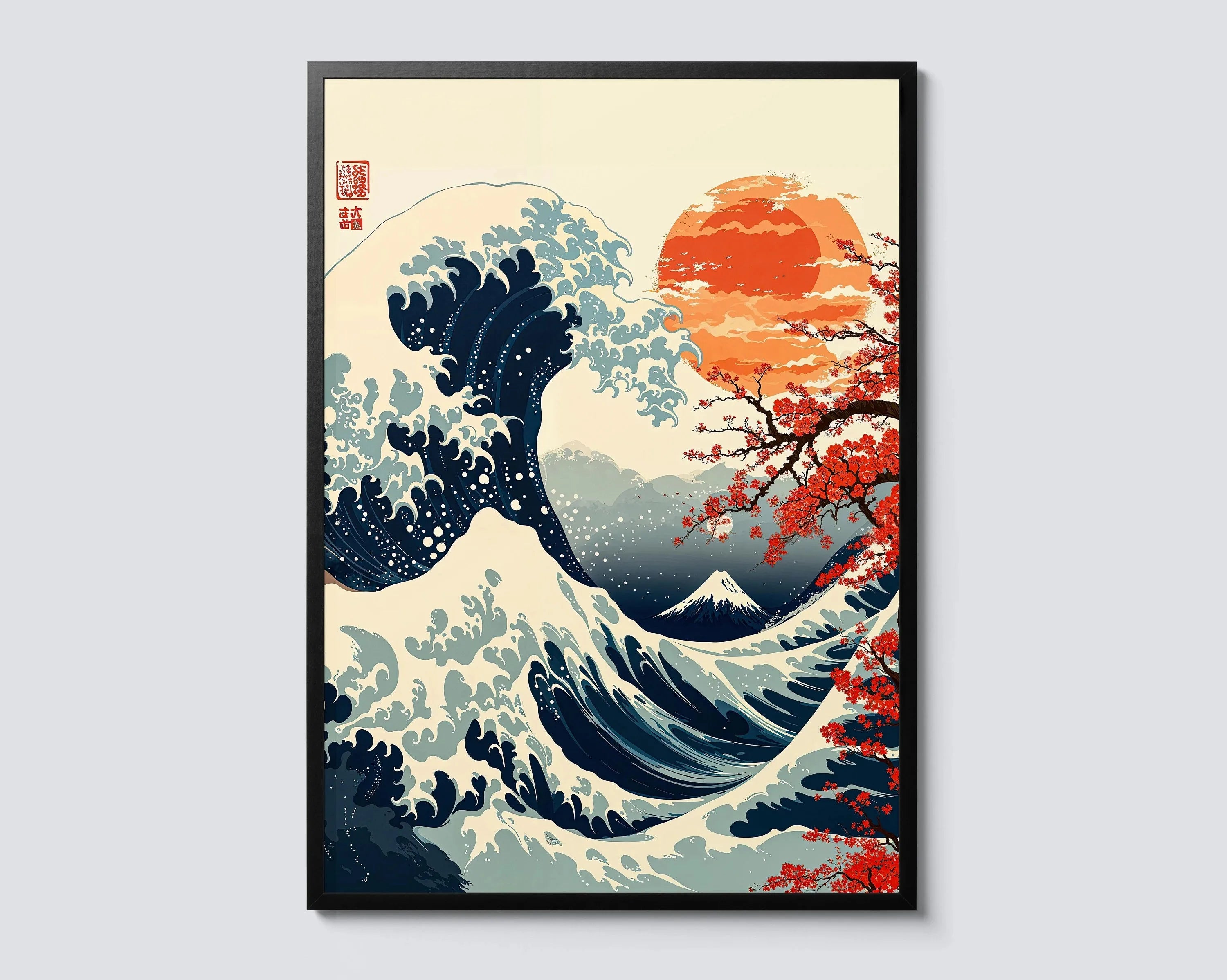 Mount Fuji Wave Canvas Print Japanese Wall Art