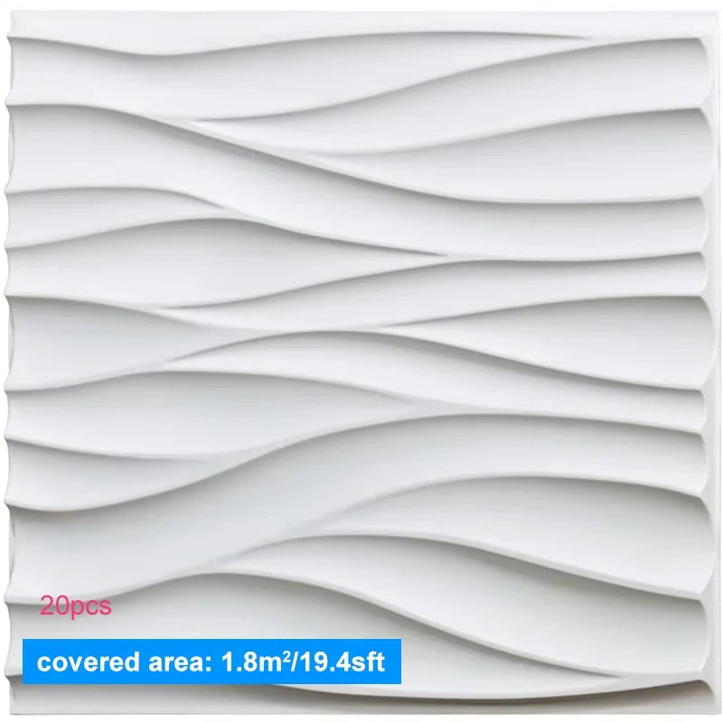 20PCS 3D Wall Panels – 30x30cm Indoor Wall Decor Tiles
