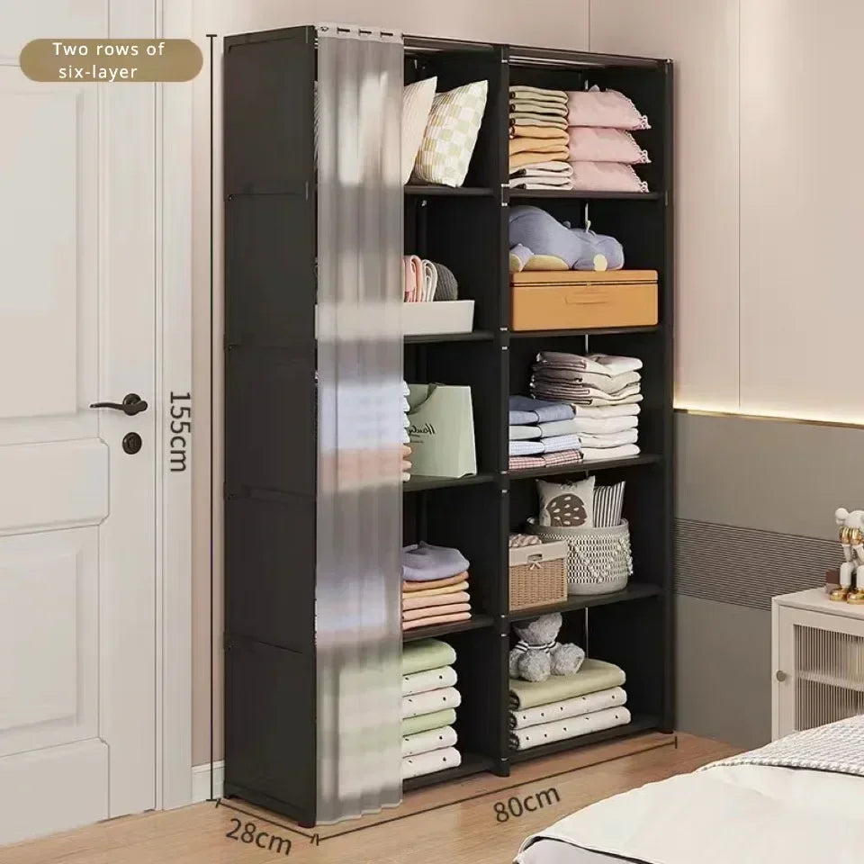 6/5-Layer Dustproof Wardrobe – High Capacity Storage Cabinet