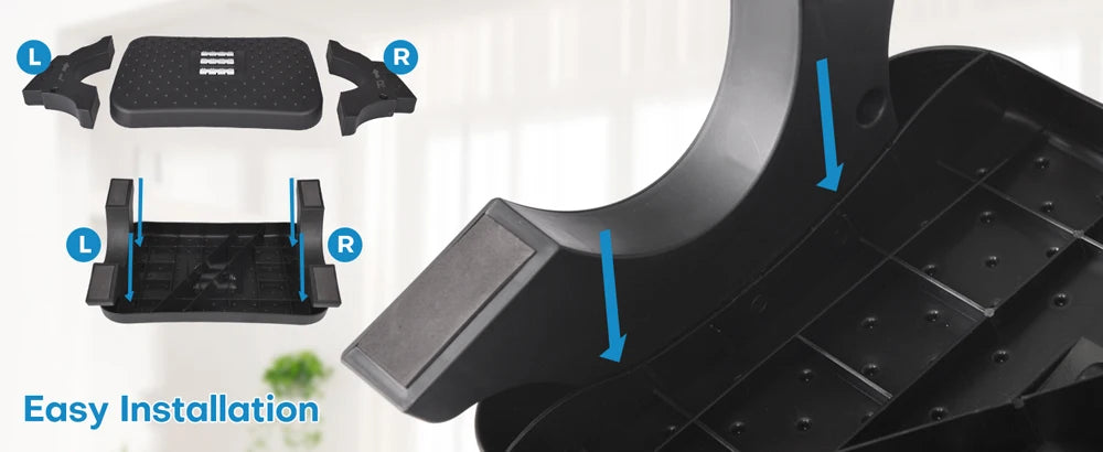 Ergonomic Under Desk Footrest with Massage Rollers