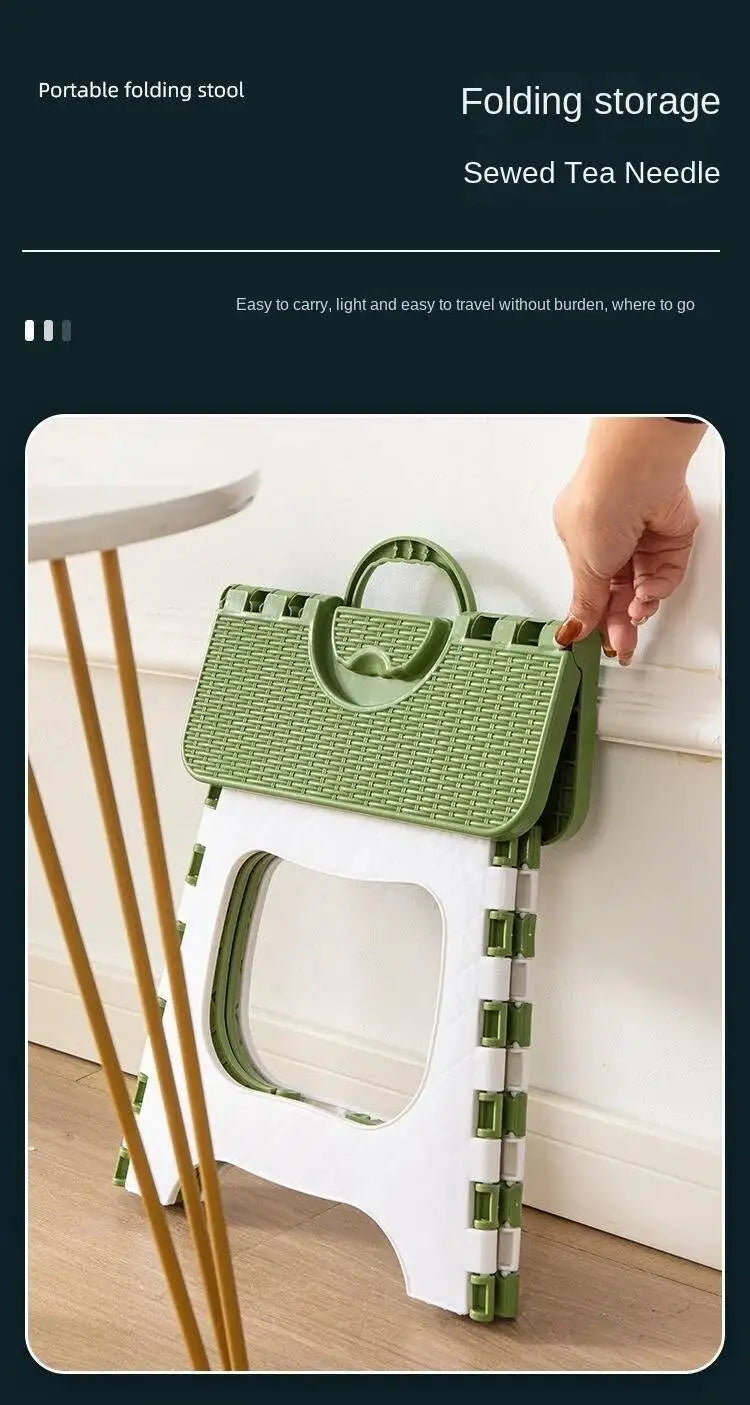 Thickened Plastic Folding Stool for Indoor and Outdoor Use