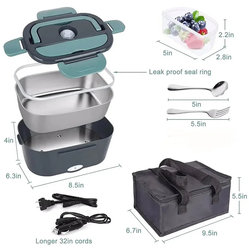 1.5L Electric Lunch Box Food Warmer for Car and Home