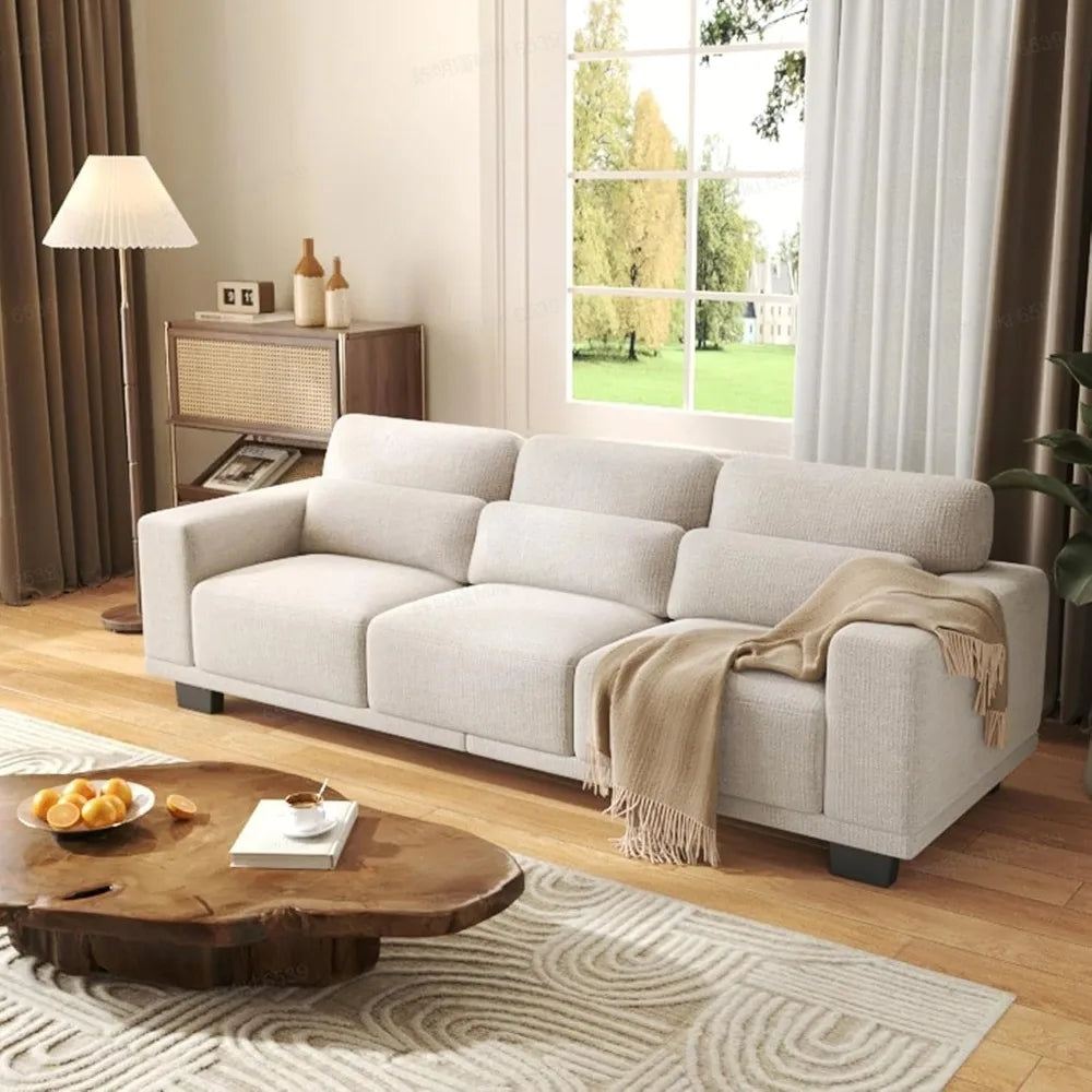 89" 3-Seater Sofa – Deep Seat & Wide Armrest Couch
